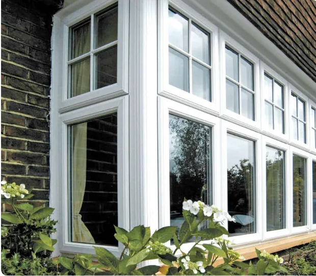 White uPVC casement windows with a bay window